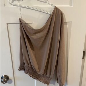 Eesome Beige Blouse Off Shoulder